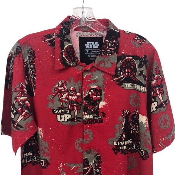 Star Wars We Love Fine Button Up Aloha Hawaiian Shirt NWT Size S - Picture 2 of 10